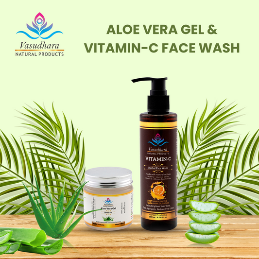 Vitamin-C Herbal Face Wash & Aloe Vera Gel Combo