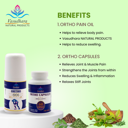 Ortho Pain Oil & Ortho Capsules Combo by Vasudhara Natural Products