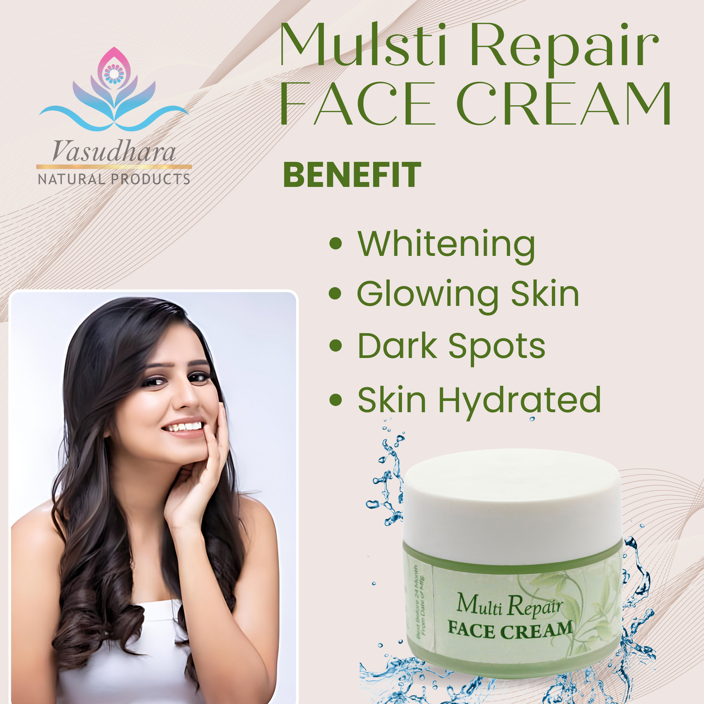 Vasudhara Natural Multi Repair Face Cream