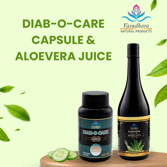 Diab-O-Care Capsule & Aloe Vera Juice Wellness Combo