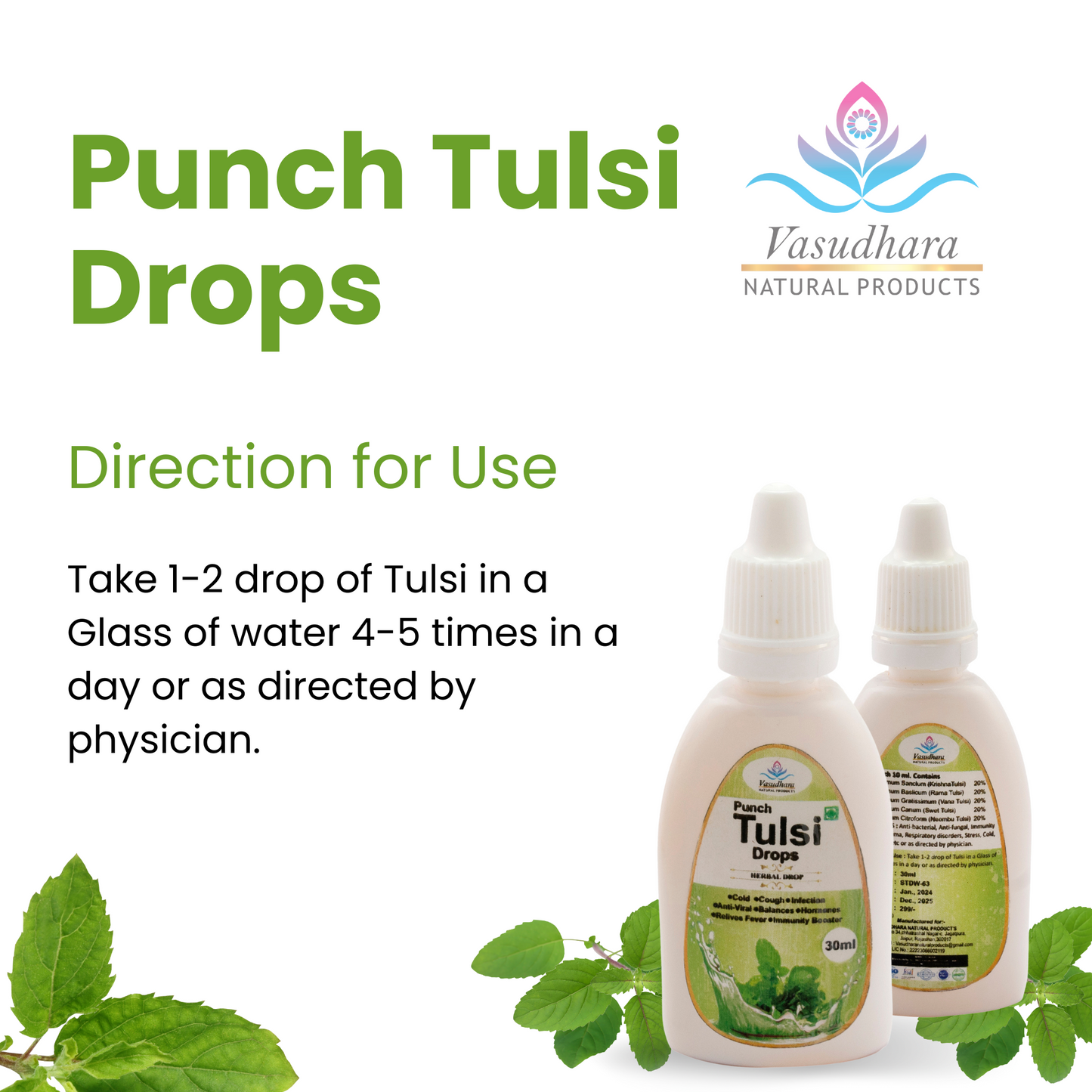 Pure Tulsi Drops for Immunity and Wellness - 30ml